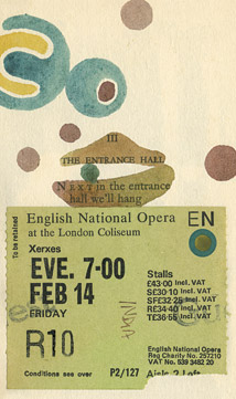 collage with opera ticket