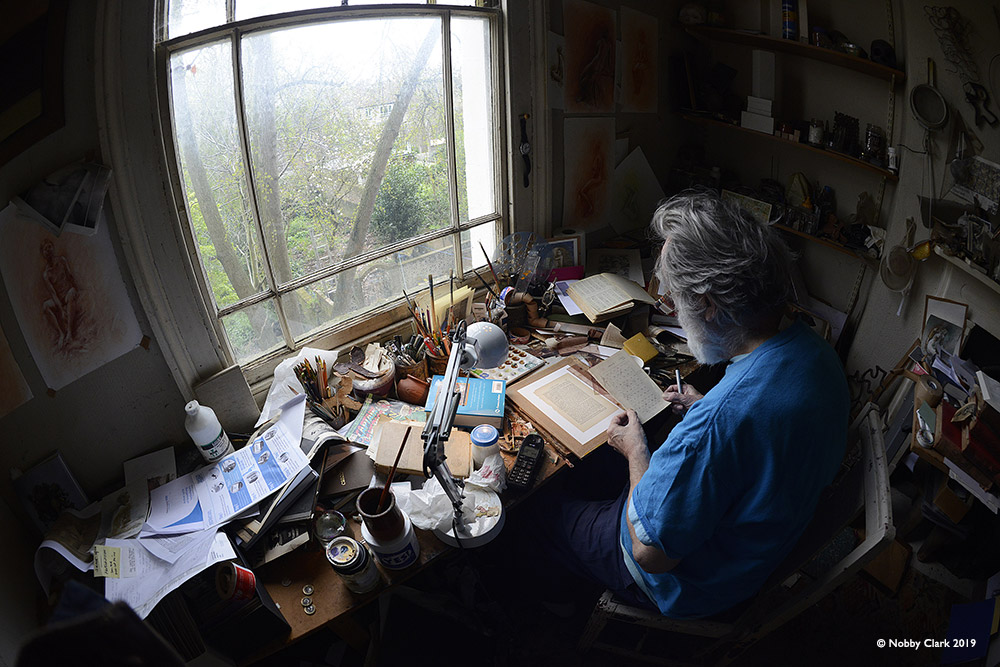 Tom Phillips in the studio